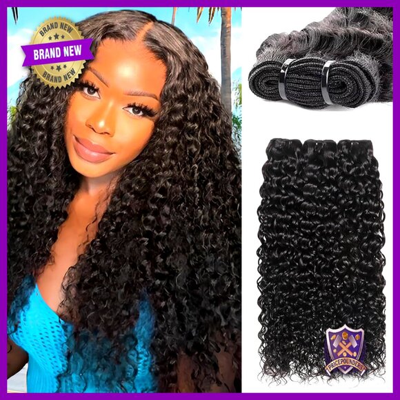 Water Wave Human Hair Bundles 16 18 20 Inch Wet Wavy Brazilian Virgin main image 4